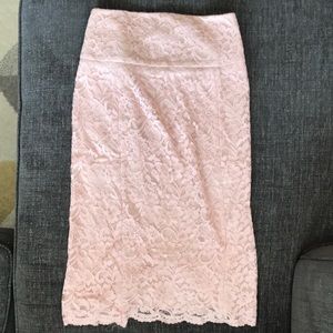 NWT Express pink laced pencil skirt